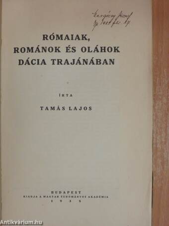 Rómaiak, románok és oláhok Dácia Trajánában