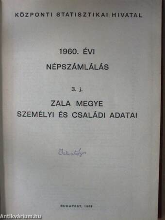 1960. évi népszámlálás 3. j.