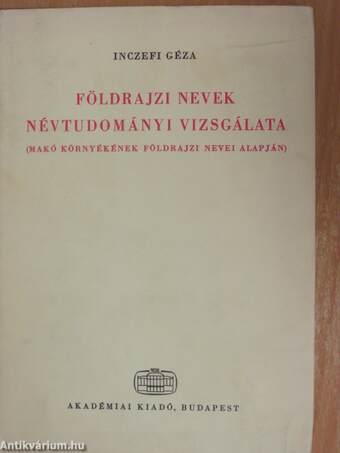 Földrajzi nevek névtudományi vizsgálata