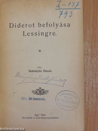 Diderot befolyása Lessingre