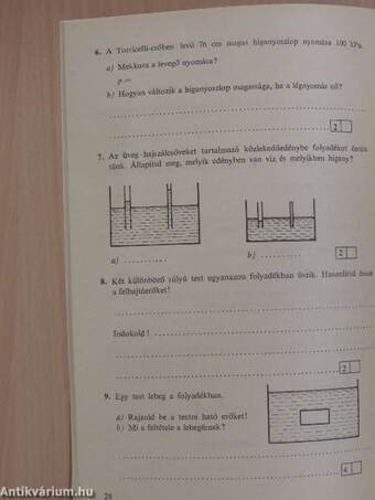 Feladatlapok - Fizika 7. osztály