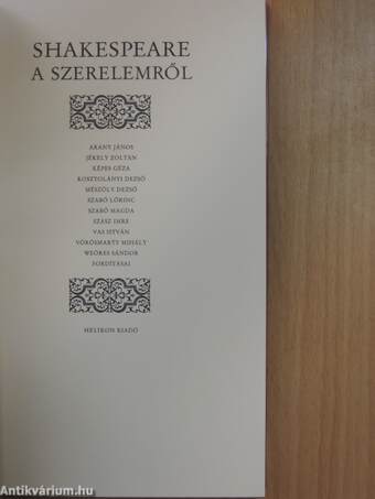 Shakespeare a szerelemről