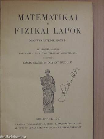 Matematikai és Fizikai Lapok XLVII.