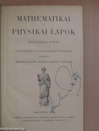 Mathematikai és Physikai Lapok 1899/1-8.