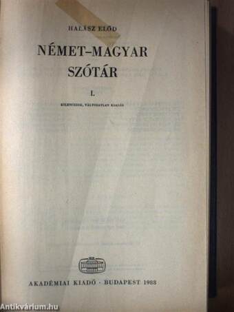 Német-magyar szótár I-II.