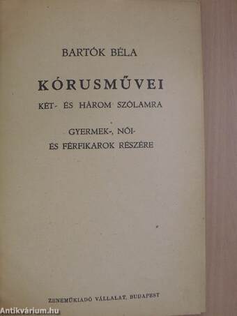 Bartók kórusművei