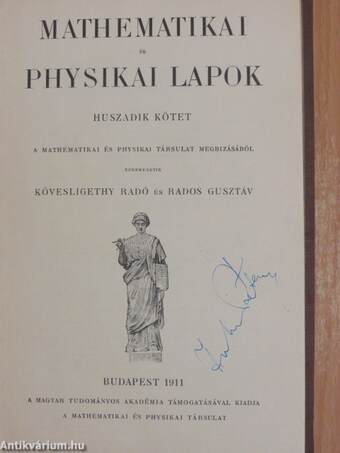 Mathematikai és Physikai Lapok 1911/1-8.