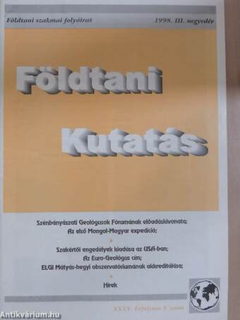 Földtani Kutatás 1998. III. negyedév