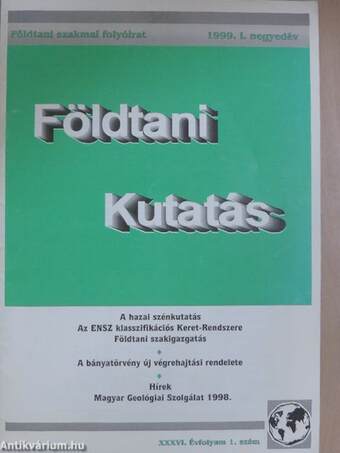 Földtani Kutatás 1999. I. negyedév