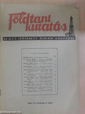 Földtani Kutatás 1963/3.