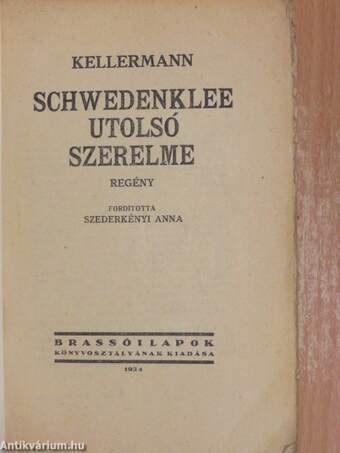 Schwedenklee utolsó szerelme