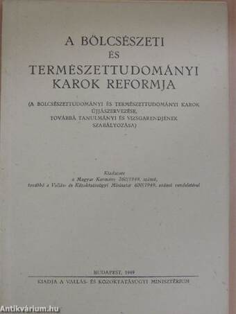 A bölcsészeti és természettudományi karok reformja