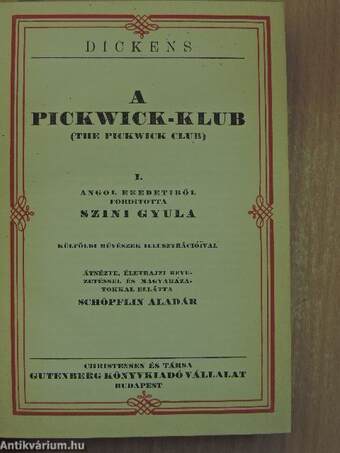 A Pickwick-Klub I-IV.