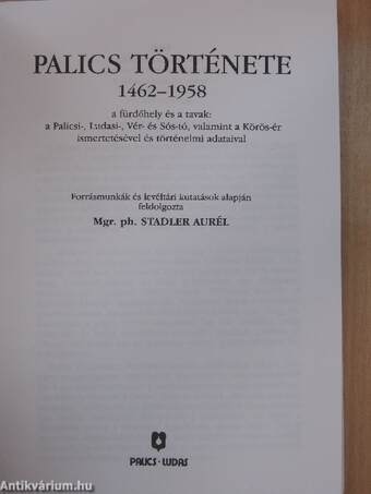 Palics története 1462-1958