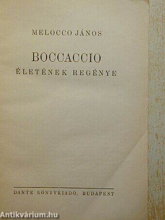Boccaccio életének regénye