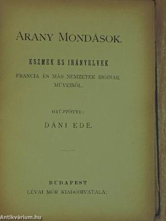 Arany mondások