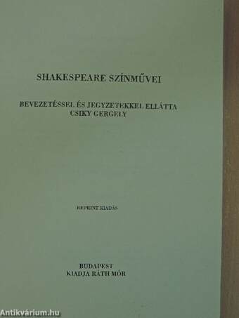 Shakespeare színművei