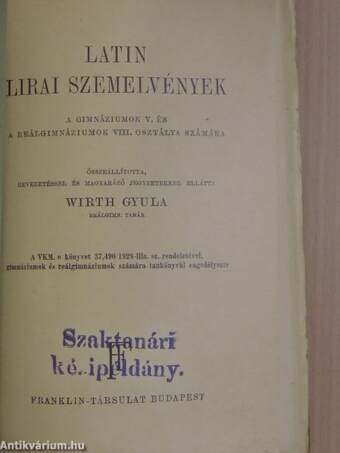 Latin lirai szemelvények