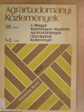 Agrártudományi Közlemények 1970/1-4.