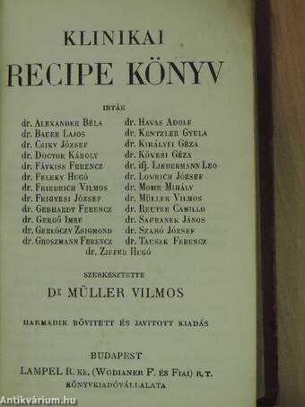 Klinikai recipe könyv