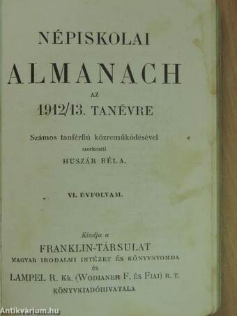 Népiskolai almanach az 1912/13. tanévre