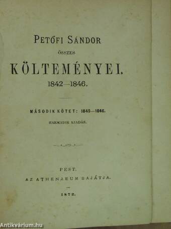 Petőfi Sándor összes költeményei 1842-1846. II. (töredék)