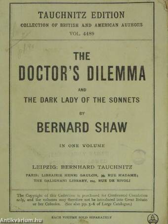 The doctor's dilemma/The dark lady of the sonnets