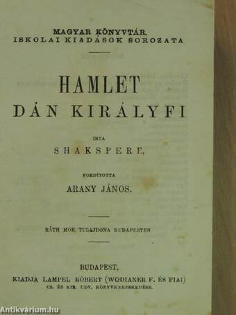 Hamlet dán királyfi/Julius Caesar/A Szent-Iván-éji álom/Lear király