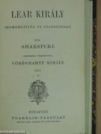 Hamlet dán királyfi/Julius Caesar/A Szent-Iván-éji álom/Lear király