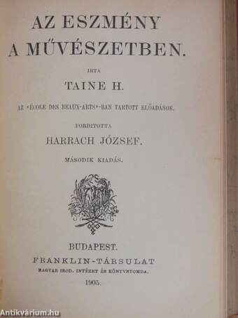 A görög művészet bölcselete/Az eszmény a művészetben/Az olasz művészet bölcselete/A németalföldi művészet bölcselete