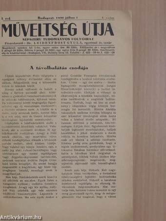 Műveltség Útja 1930. július 1.