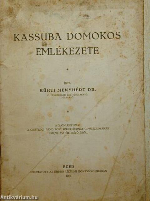 Kassuba Domokos emlékezete