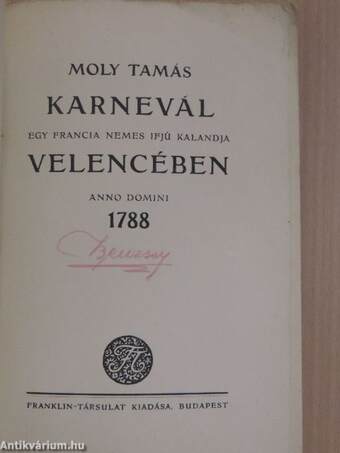 Karnevál Velencében 1788