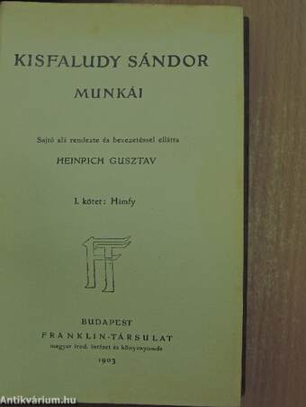 Kisfaludy Sándor munkái I.