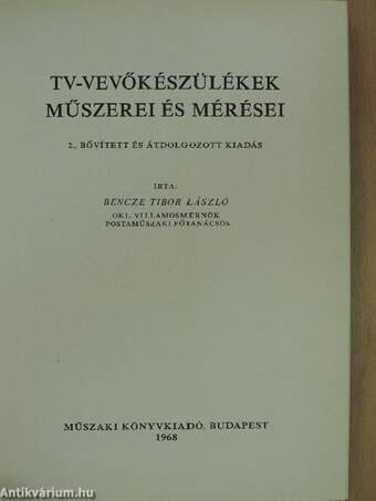 TV-vevőkészülékek műszerei és mérései