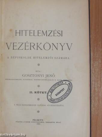 Hitelemzési vezérkönyv II. (töredék)