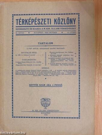 Térképészeti Közlöny 1934. október - 1935. augusztus