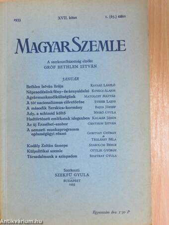 Magyar Szemle 1933. január