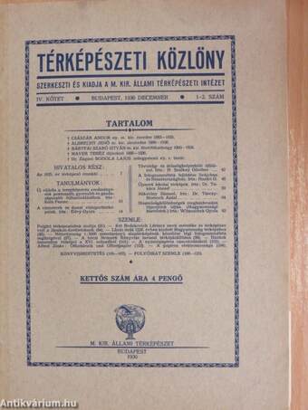 Térképészeti Közlöny 1936. december - 1937. december