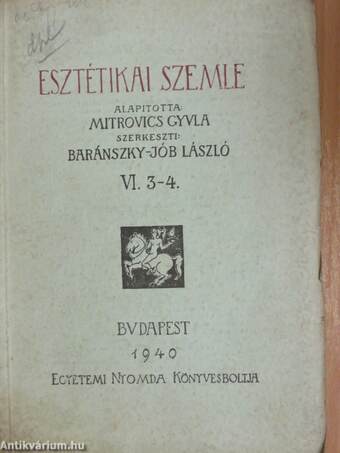 Esztétikai Szemle 1940. VI. 3-4.