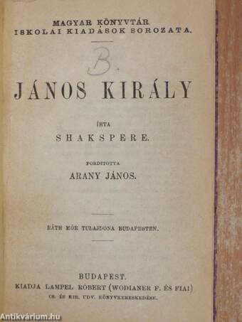 János király/Coriolanus/Julius Caesar