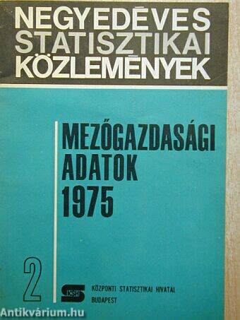 Mezőgazdasági adatok 1975/2.