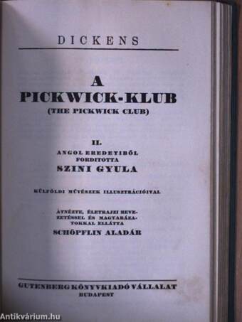 A Pickwick-Klub I-IV.