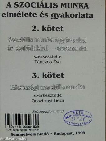 A szociális munka elmélete és gyakorlata 2-3.