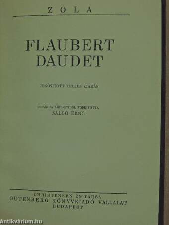 Páris gyomra I-III./Flaubert Daudet