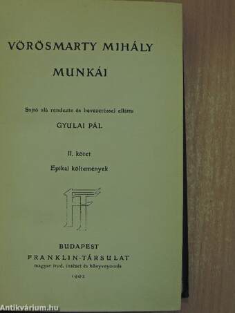 Vörösmarty Mihály munkái II.