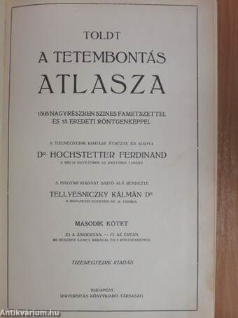 Toldt - A tetembontás atlasza II.