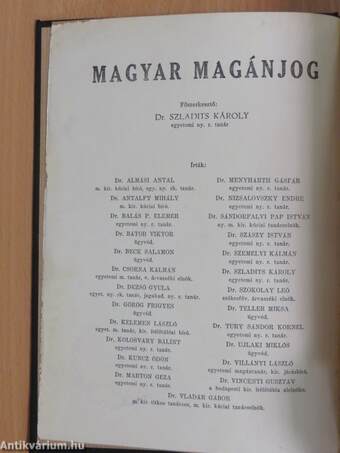 Magyar magánjog V.