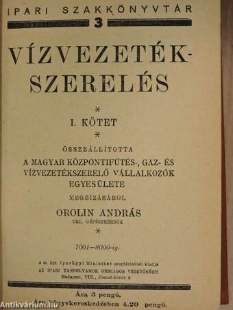 Vízvezetékszerelés I-III.