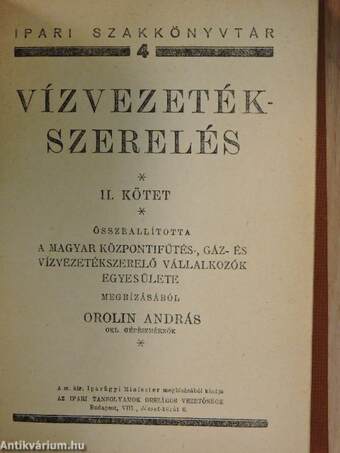 Vízvezetékszerelés I-III.